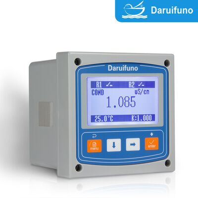 RS485 Modbus RTU পরিবাহিতা বিশ্লেষক IP66 প্যানেল মাউন্ট অনলাইন পরিবাহিতা কন্ট্রোলার দুটি SPST রিলে সহ